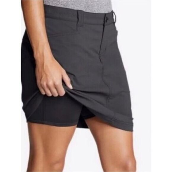 Eddie Bauer Adventurer Skort Skirt Size 12 Gray Mini Activewear Stretch - Picture 5 of 15